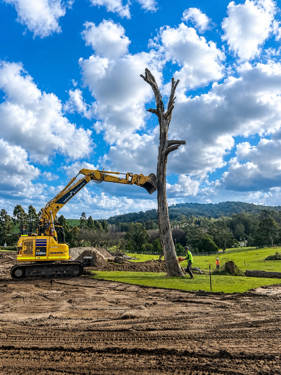 TreeBros crew and equipment working on a large tree removal